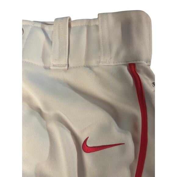 Nike Baseball Softball Pants Uniform White and Red Dri-fit Pockets Men's L - Picture 4 of 11